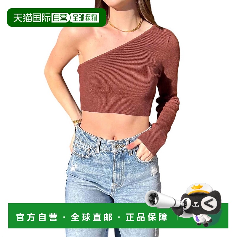 自营 crescent巧克力棕色单面短款上衣 - 巧克力棕色 美国奥莱直