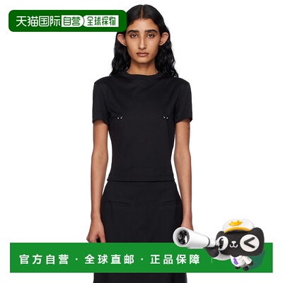 1h可退 香港直邮潮奢 Mugler 穆勒 女士 黑色 Pierced Baby T 恤