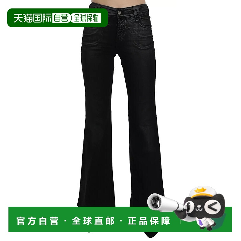自营John Galliano Washed High Waist Fla blue Casual Pants Wo