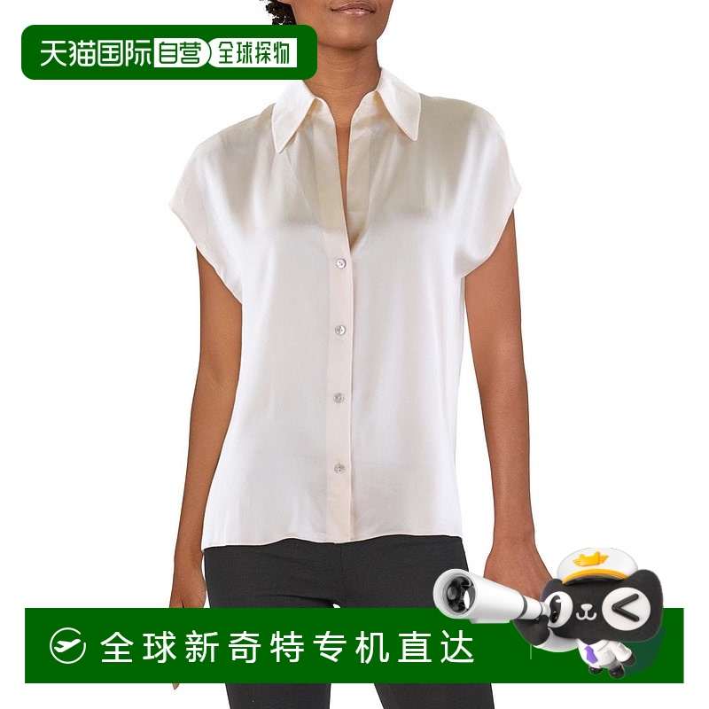 自营 vince女式丝绸衬衫纽扣式上衣-雪纺 【美国奥莱】直发