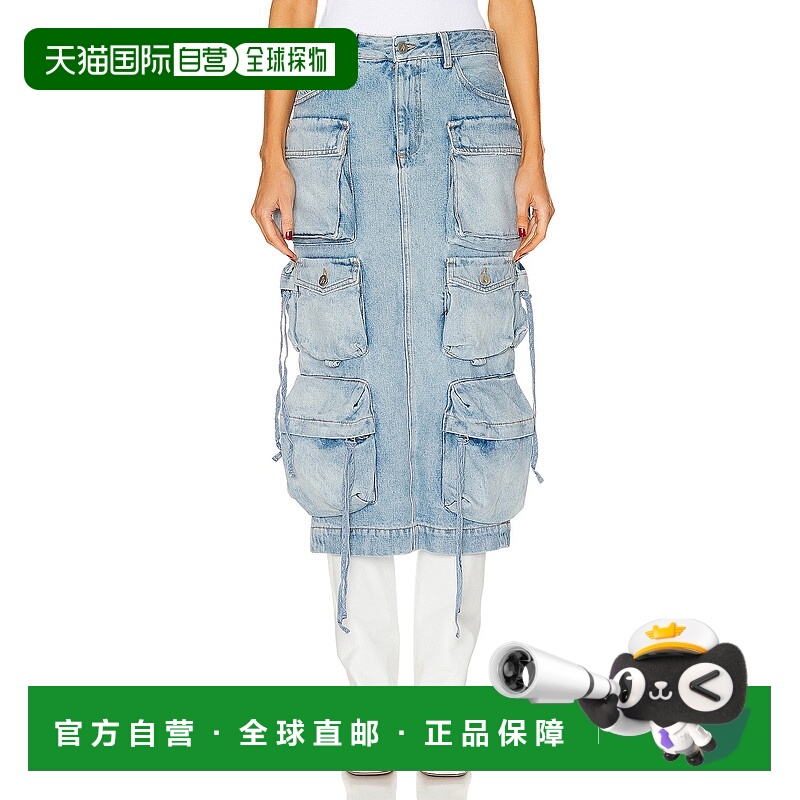 1h可退 香港直邮潮奢 The Attico 女士 多口袋牛仔半身裙 241WCS1