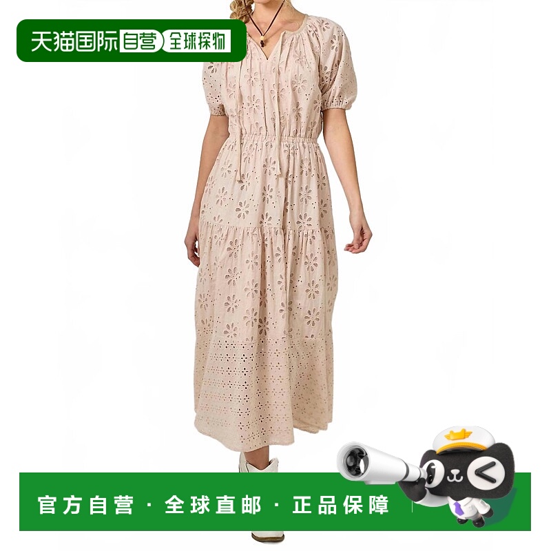 自营mystree法式香草色泡泡袖分层小眼睛连衣裙 美国奥莱直发