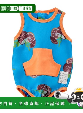 自营 moi noi蓝色椰子印花无袖婴儿衣 - 蓝色 美国奥莱直发