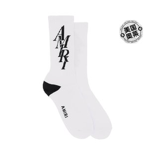 Stack Logo 袜子 直发 Amiri 白色黑色 美国奥莱