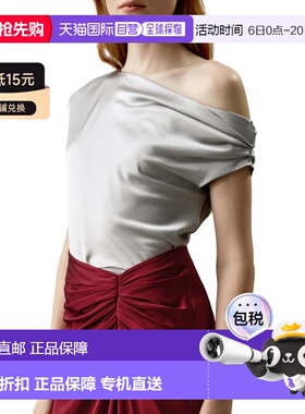 自营lilysilkBoat Neck Silk Top - silvergray 美国奥莱直发上衣
