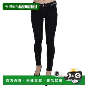 自营Costume National Low Waist Zipper Leg Skinny blue Women'