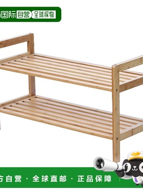 自营Oceanstar 2 层竹鞋架，方形 - 棕色 【美国奥莱】直发