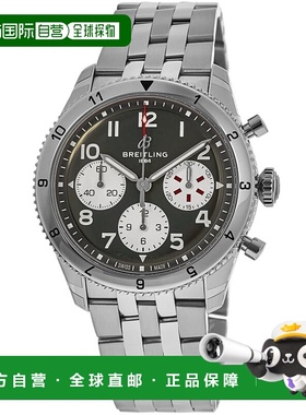 自营breitling百年灵经典Avi计时码表42柯蒂斯战鹰绿色表盘钢制男