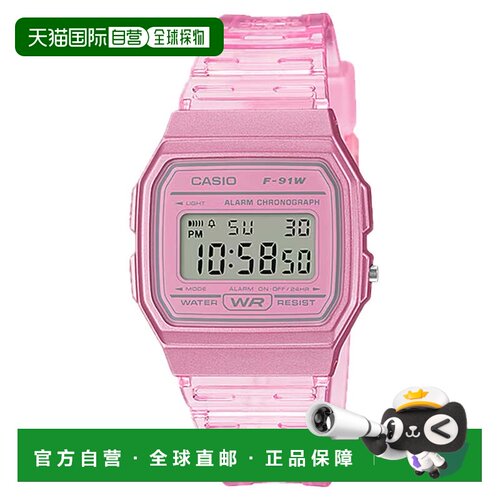 自营Casio Men's Transparent Pink Digital Watch - F-91WS-4CF