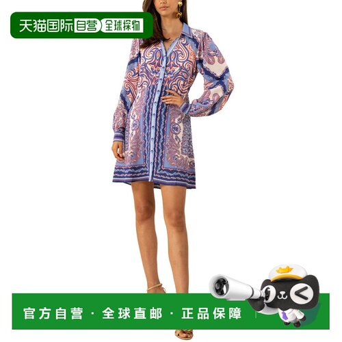 自营Hale Bob Hadlee Silk Mini Dress - blue 美国奥莱直发