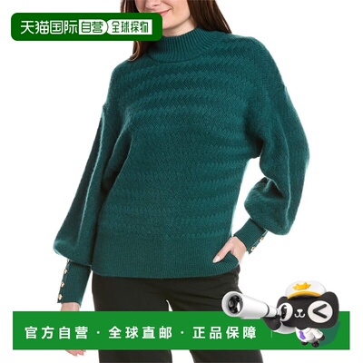 自营Elie Tahari Balloon Sleeve Turtleneck Cashmere Sweater -