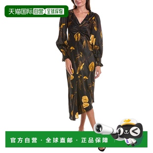 Aretha丝绸混纺马克西连衣裙 自营 Naomi saintsAllSaints 黑 all