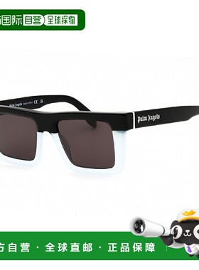 自营Palm Angels Sunglasses Square Full Rim, Black Grey Frame