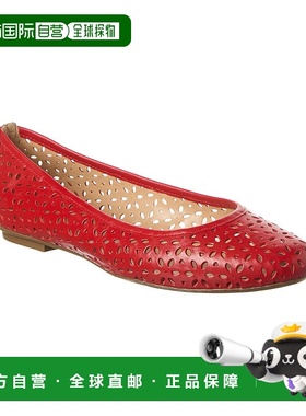 自营 french sole法国Leyla激光切割皮革平底鞋-红色 美国奥莱直
