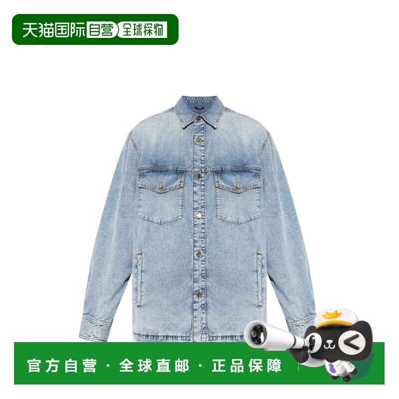 自营balmain浅蓝色经典领牛仔衬衫-蓝色 美国奥莱直发