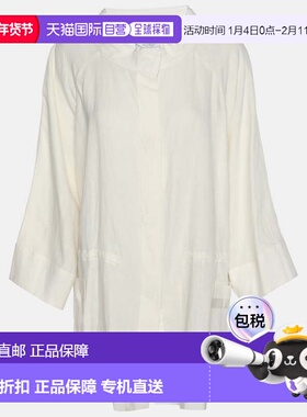 自营Voyage By Marina Rinaldi White Linen Shirt Jacket - whit
