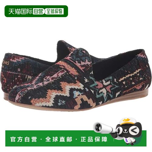 自营TOMS Darcy平底鞋女士黑色拼布全球编织休闲鞋HTAT221-黑色