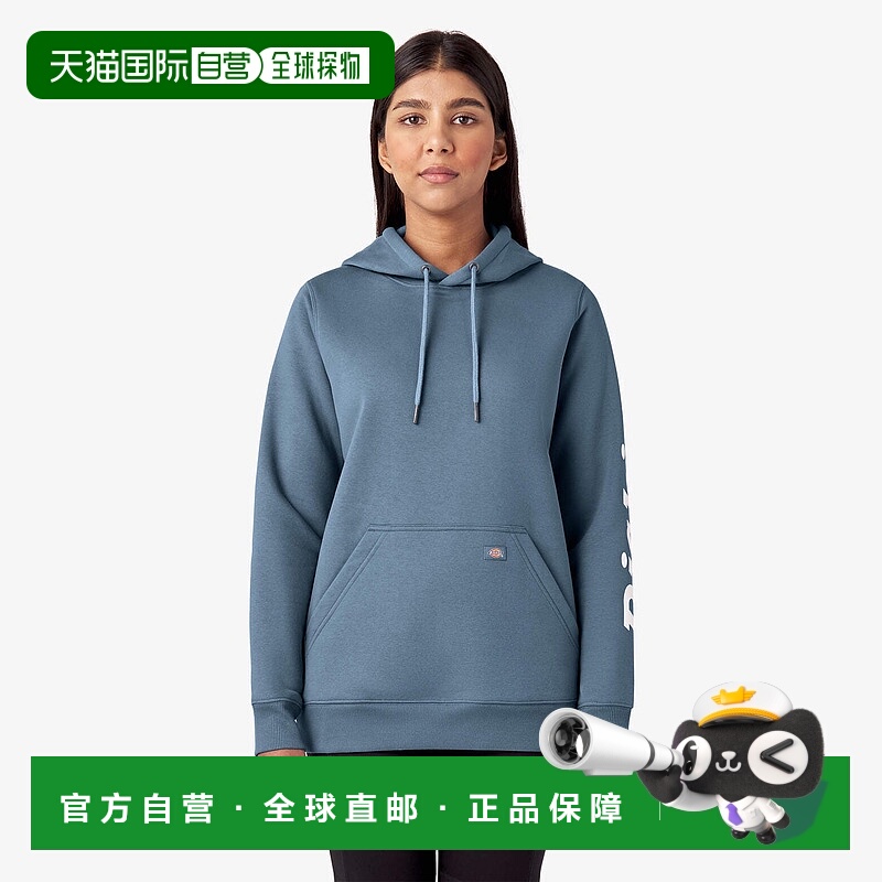 自营Dickies Women's Heavyweight Logo Sleeve Hoodie - coronet