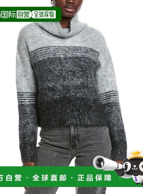 自营 autumn cashmere秋季羊绒蓬松渐变羊绒毛衣-蓝色 美国奥莱直