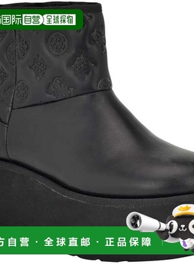 自营Guess Jilla Boots Women's Black Round Toe Platform Ankle