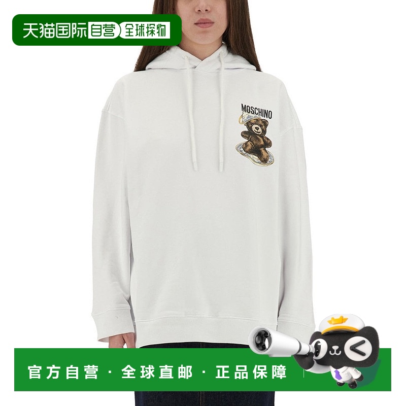 自营 moschino印有“泰迪”图案的运动衫-白色 美国奥莱直发