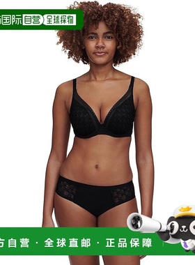 自营Chantelle Ace Plunge T-Shirt Bra Womens Black Underwire