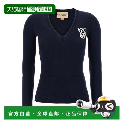 自营Valentino Garavani Women's Embroidery Sweater - blue 美