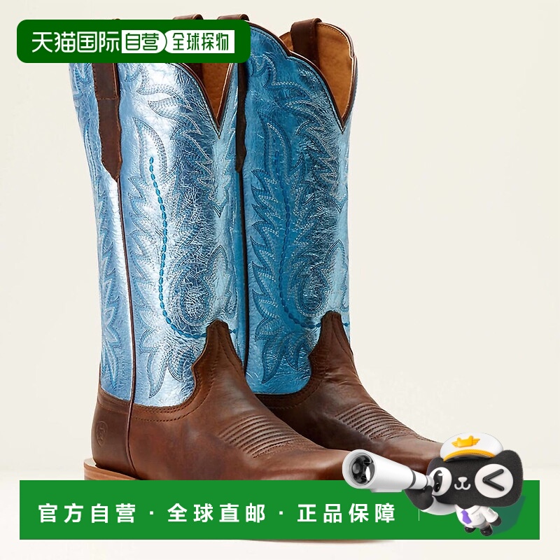 自营 ariat女式Frontier Tilly Western Boot棕色/蓝色-棕色/蓝色