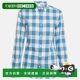 Brit Shirt Blue Cotton 自营Burberry Sleeve Checks Long blu