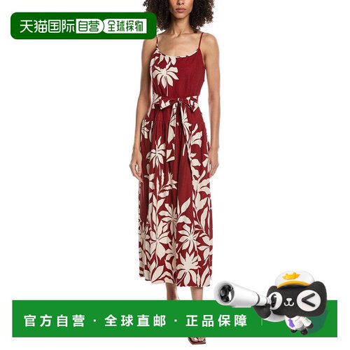 自营Julia Jordan Linen-Blend Maxi Dress - red multi 美国奥莱