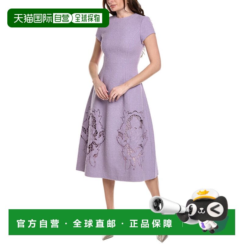 自营Oscar de la Renta Tweed Silk & Wool-Blend Midi Dress - p