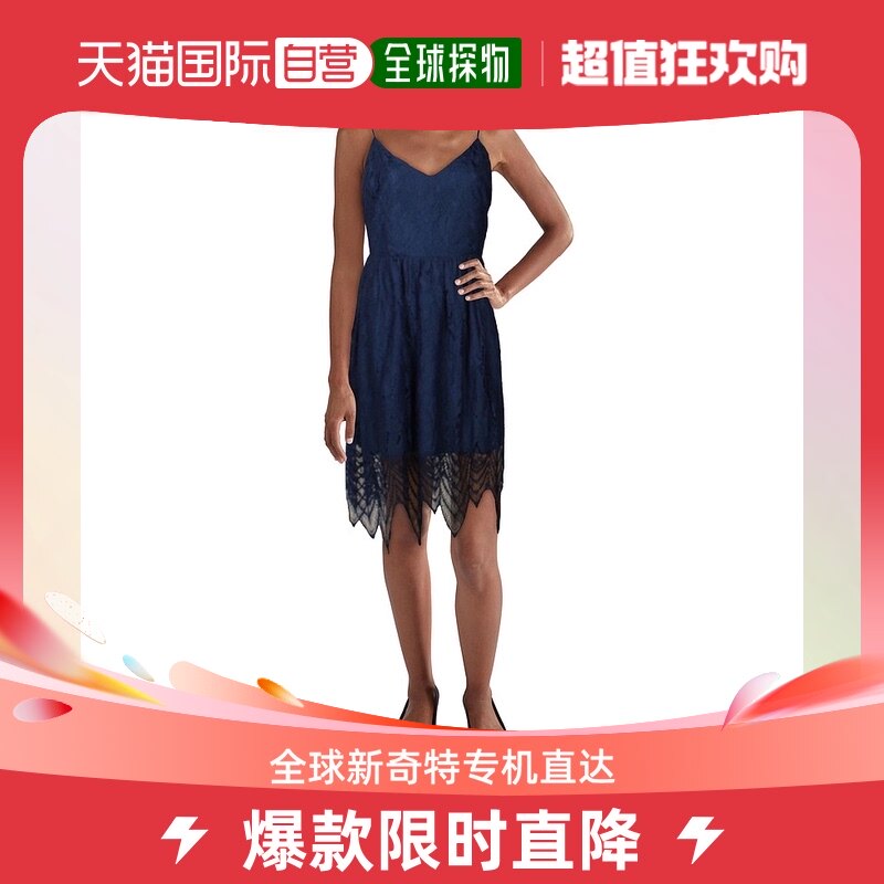 bb dakota女式蕾丝中长鸡尾酒礼服和派对礼服青金石蓝 【美国奥莱