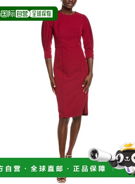 自营Kay Unger Gretchen Midi连衣裙-红色 美国奥莱直发