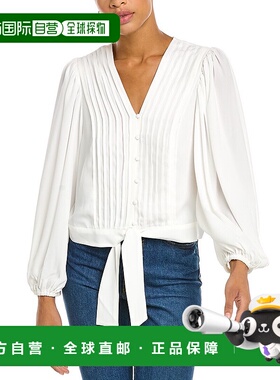 自营 Vince Camuto Pintuck 秋款衬衫 白色 美国奥莱直发泡泡袖