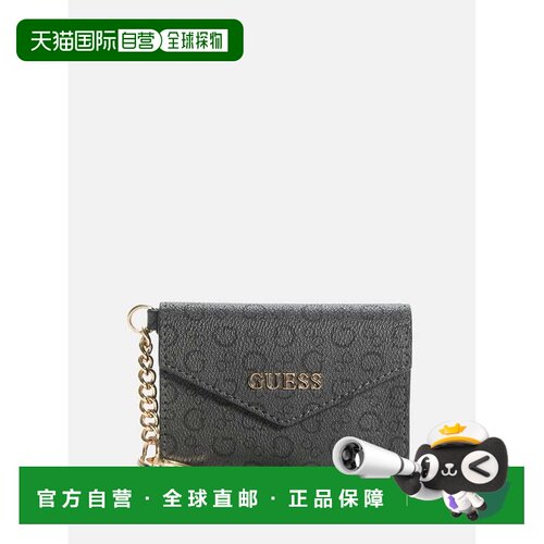 自营guessEldoria Logo Envelope Keychain - coal 美国奥莱直发