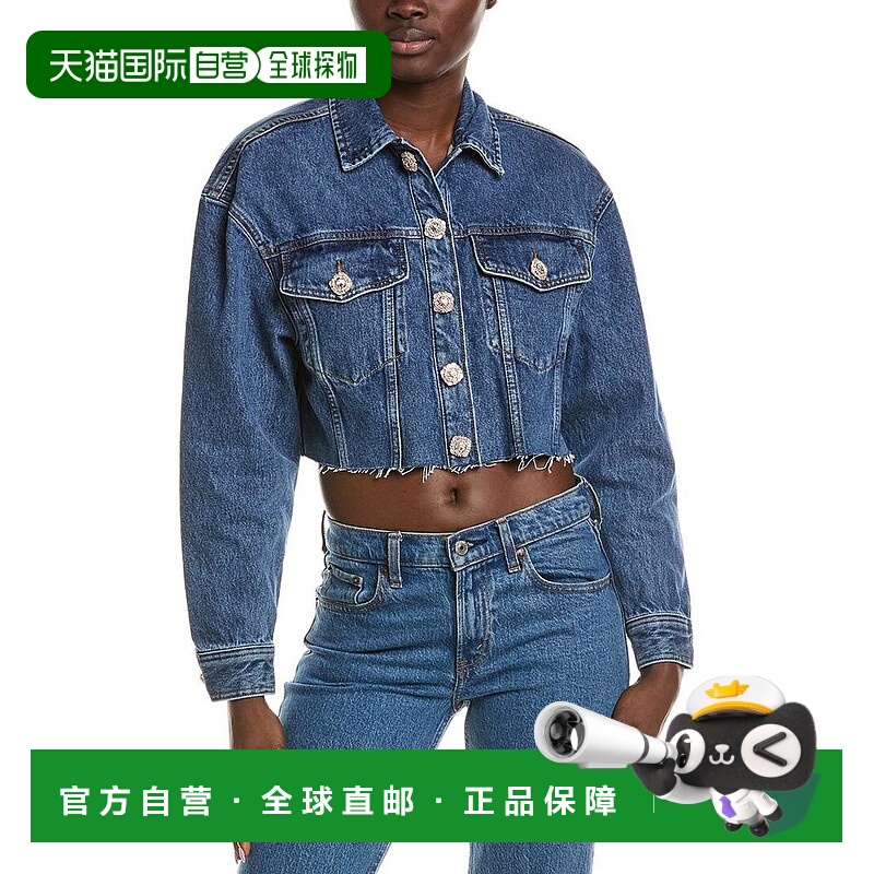 1h可退 【美国直邮】sandro 女士 外套牛仔短款夹克修身