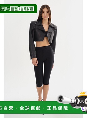 自营lamarqueDaylin | Cropped Leather Jacket - black 美国奥莱