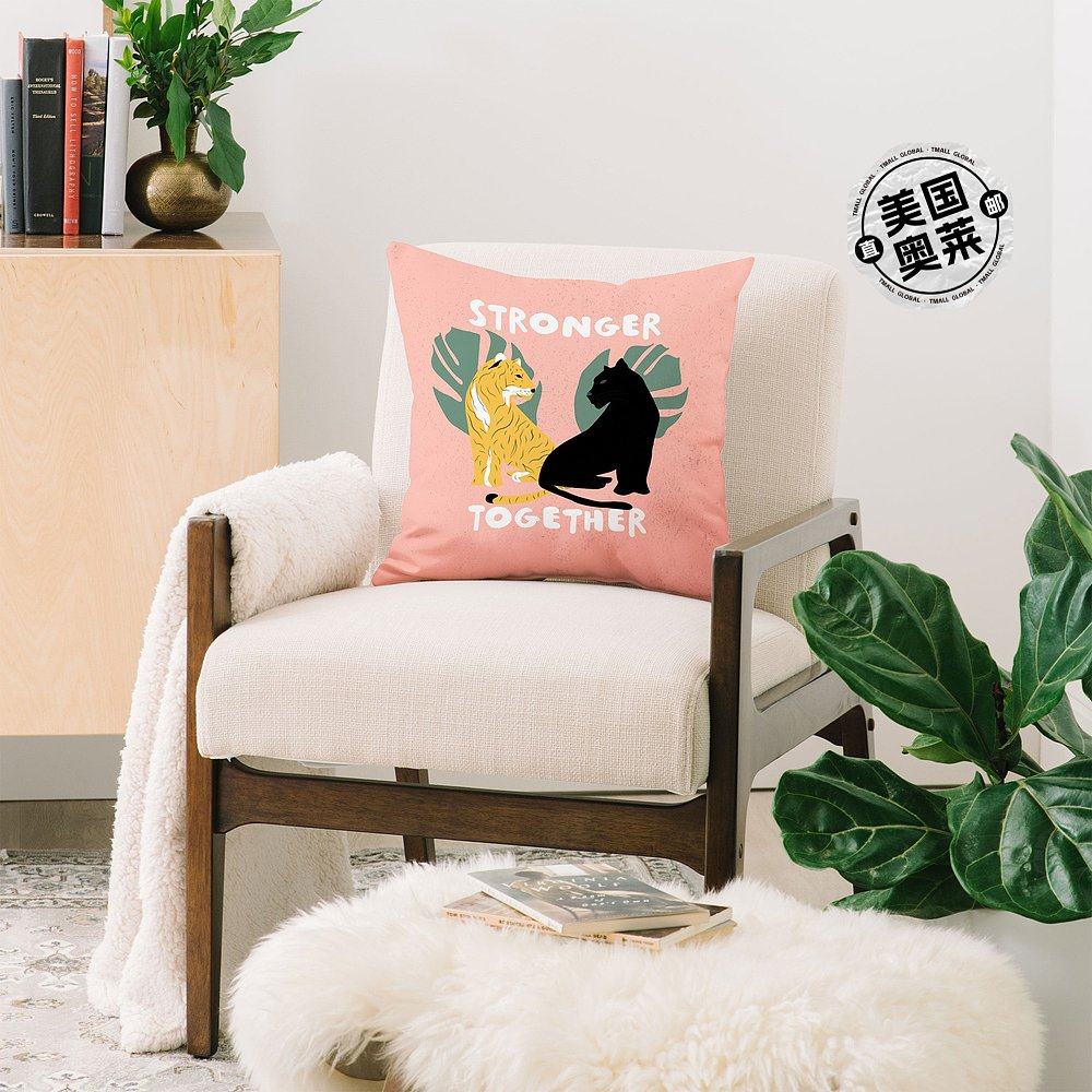 deny designsoris eddu stronger together 粉色抱枕 - 20.0" x 2