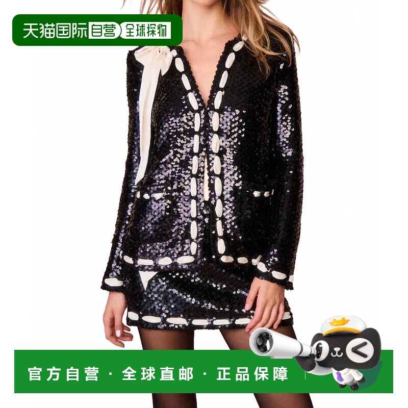 自营loveshackfancyRosina Sequined Jacket In Black - black 美