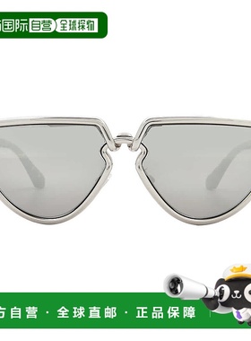 自营Burberry Light Grey Mirror Silver Irregular Ladies Sungl