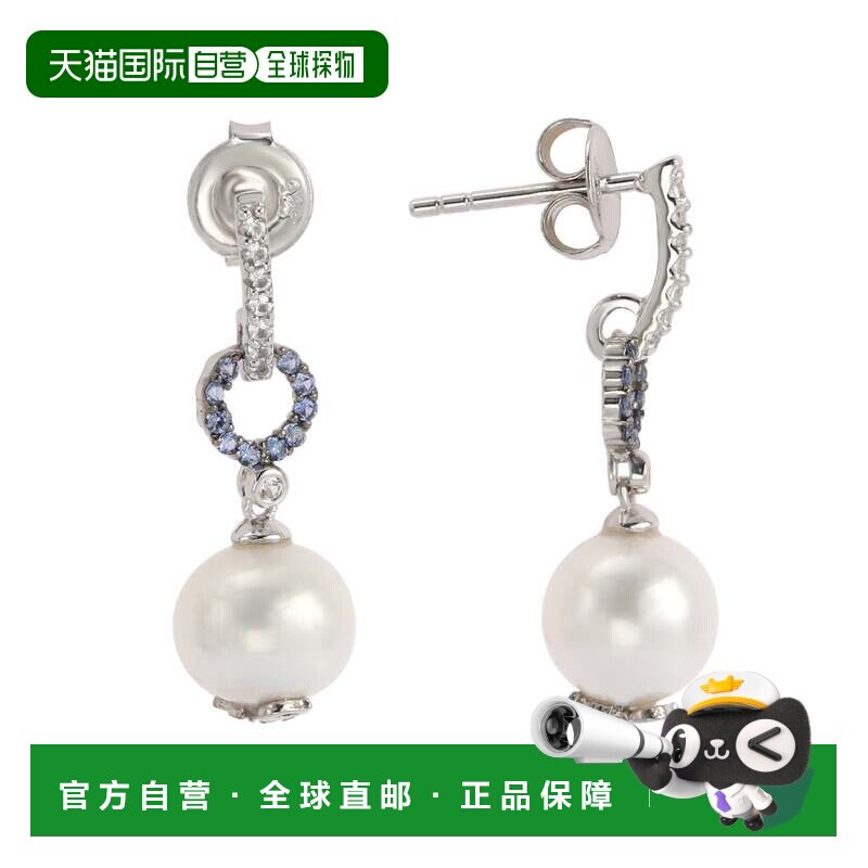 自营Suzy Levian 纯银珍珠和蓝宝石吊坠耳环 - 蓝色 美国奥莱直发图片