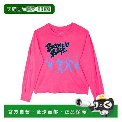 自营 rowdy sproutGirl'S Youth“Beastie Boys”流行粉色短款 T