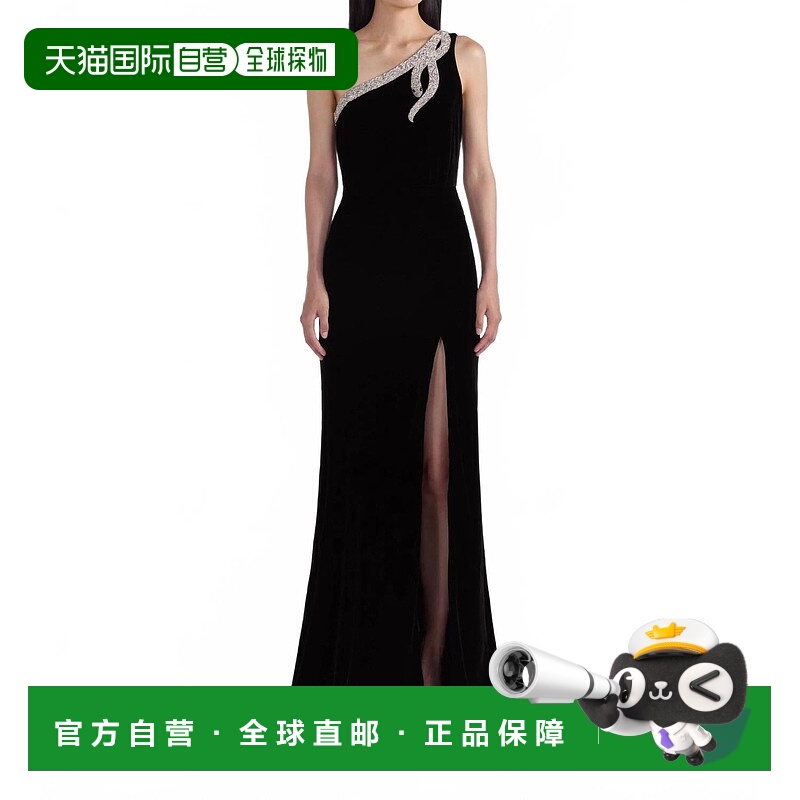 自营 saloniJustine B Serpentine Embroidered Maxi Dress In Bl