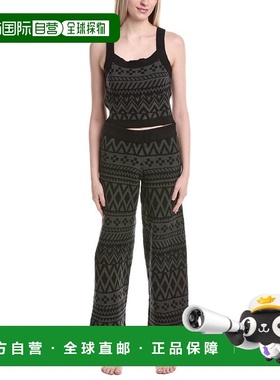 自营Sanctuary 2pc Crop Tank & Pant Pajama Set - black 美国奥