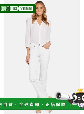 自营Women's NYDJ Marilyn Jeans Optic White Denim Straight Le