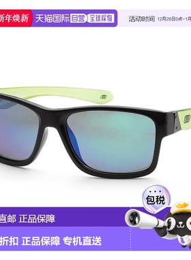 自营 Skechers 男式 58 毫米黑色霓虹太阳镜 - 黑色霓虹 美国奥莱