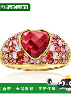 自营Ross-Simons Heart-Shaped Garnet and Multi-Gemstone Ring