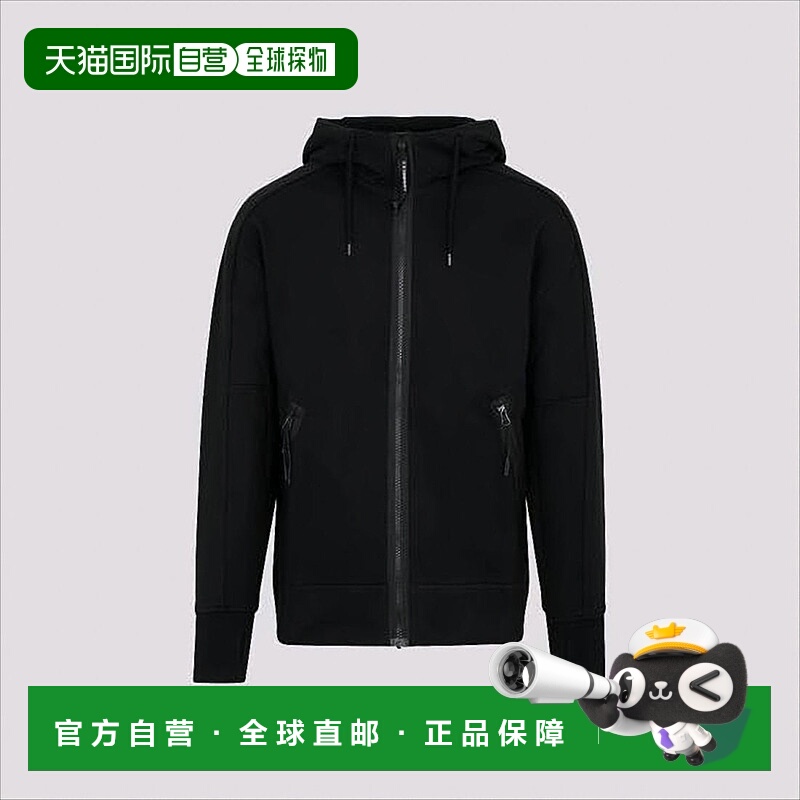 自营c.p. companyMinimalist Black Hooded Sweatshirt With Uniq