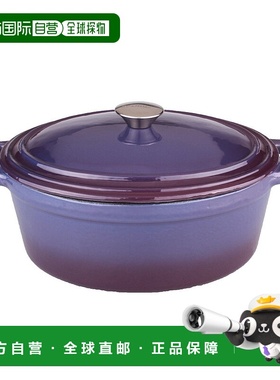 自营 BergHOFF Neo 8Qt 铸铁椭圆覆盖荷兰烤箱，紫色 美国奥莱直