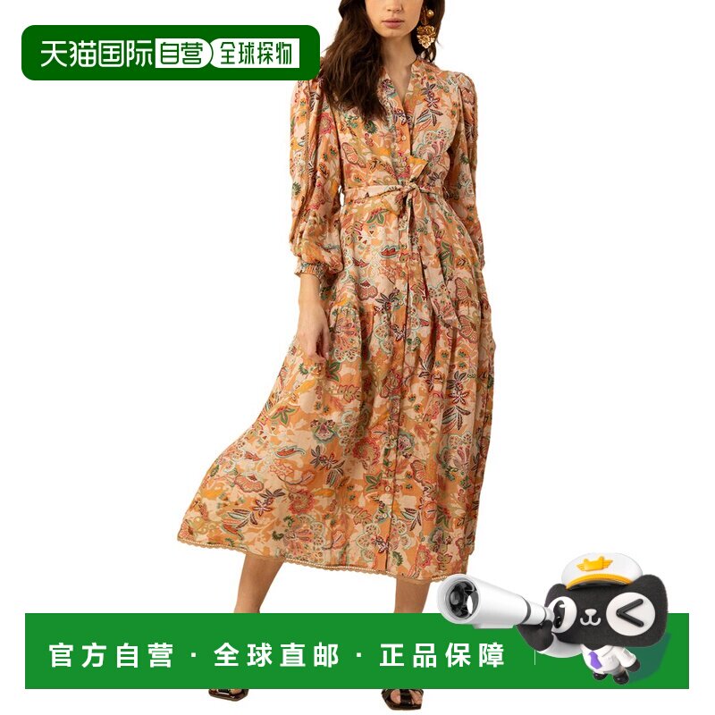 自营Hale Bob Allie亚麻连衣裙-米色 美国奥莱直发
